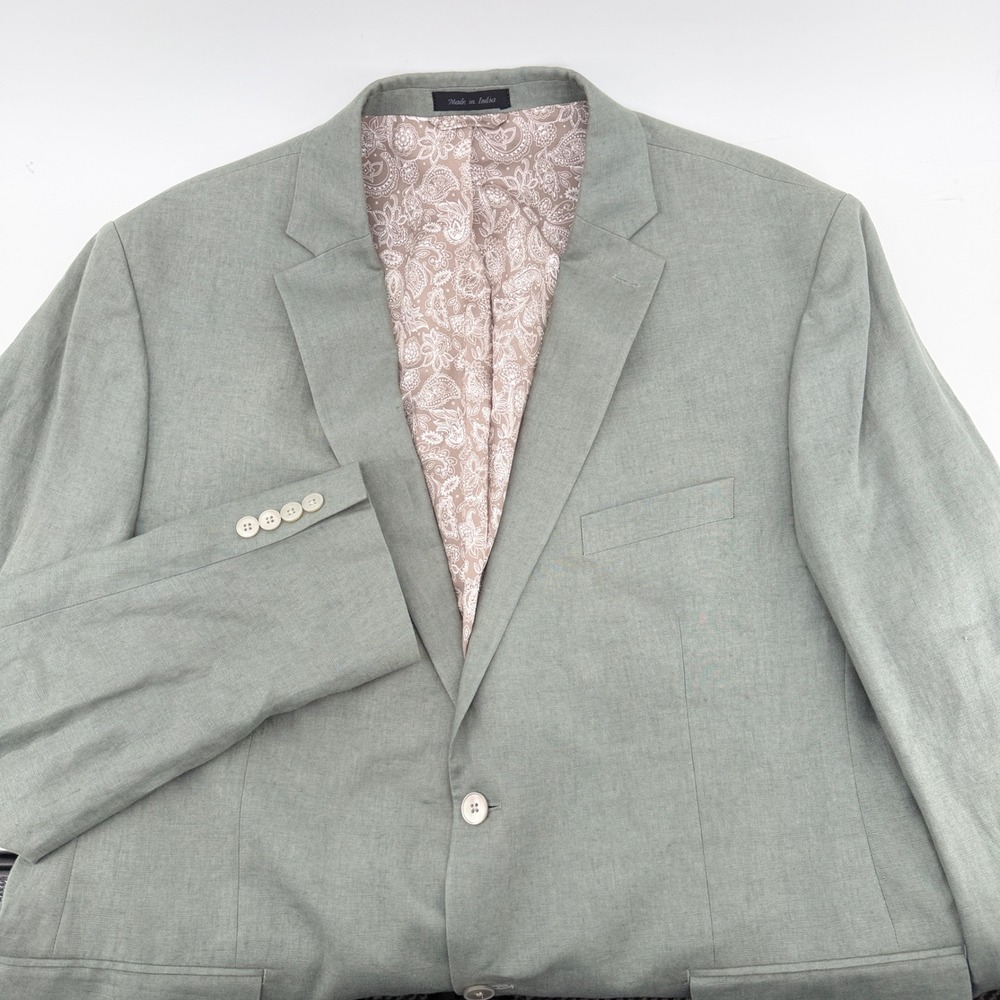 Lauren Ralph Lauren Mens Sage Green 100% Linen Blazer Sport Coat 48L